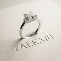 1.70CTW Asscher Evermont Lab Grown Diamond Three Stone Ring For Her
