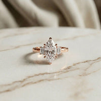 1.70CTW Marquise Marquette Lab Grown Diamond Three Stone Ring