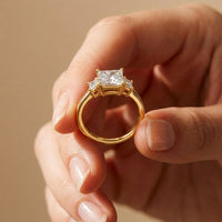 1.70CTW Princess Cut Kingsley Lab Grown Diamond Three Stone Ring