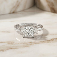 1.70CTW Princess Cut Kingsley Lab Grown Diamond Three Stone Ring