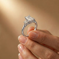 Radiant Cut Lab Grown Diamond Three Stone Ring 1.70CTW