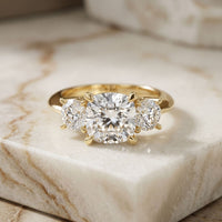 3.40CTW Cushion Rosalyn Lab Grown Diamond Three Stone Ring