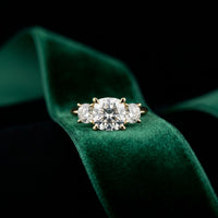 3.40CTW Cushion Rosalyn Lab Grown Diamond Three Stone Ring