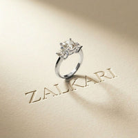 3.40CTW Cushion Rosalyn Lab Grown Diamond Three Stone Ring