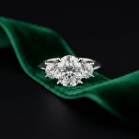 Aveline Lab Grown Diamond Three Stone Ring 3.40CTW Oval Cut
