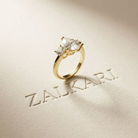 Elysia Lab Grown Diamond Three Stone Ring 3.40CTW Pear Cut