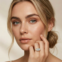 3.40CTW Princess Cut Asteria Lab Grown Diamond Three Stone Ring For Her