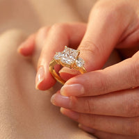 3.40CTW Radiant Cut Lab Grown Diamond Three Stone