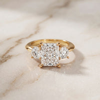 3.40CTW Radiant Cut Lab Grown Diamond Three Stone