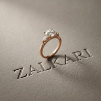 2.50CTW Round Aveline Lab Grown Diamond Three Stone Ring Rose Gold