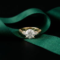 2.50CTW Round Aveline Lab Grown Diamond Three Stone Ring gold