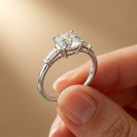 1.90CTW Cushion Solstice Lab Grown Diamond Three Stone Ring