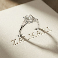 1.90CTW Cushion Solstice Lab Grown Diamond Three Stone Ring