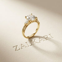 2.40CTW Round Cut Vintage Cathedral Lab Grown Diamond Ring For Women Gold