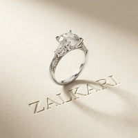 2.40CTW Round Cut Vintage Cathedral Lab Grown Diamond Ring For Women White