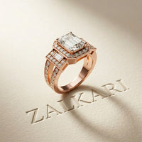 3.55CTW Emerald Cut Art Deco Halo Lab Grown Diamond Engagement Ring For Women Rose Gold