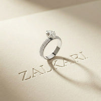 2 CTW Oval Cut Triple Pavé Lab Grown Diamond Engagement Ring For Women White