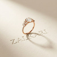 1.45CTW Oval Cut Floral Vine Lab Grown Diamond Engagement Ring For Women Rose Gold