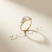 1.45CTW Oval Cut Floral Vine Lab Grown Diamond Engagement Ring For Women Gold