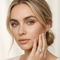 1.45CTW Oval Cut Floral Vine Lab Grown Diamond Engagement Ring For Women Gold