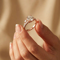 2.30CTW Round Cut Nature Inspired Lab Grown Diamond Engagement Ring For Women Rose Gold