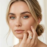 2.30CTW Round Cut Nature Inspired Lab Grown Diamond Engagement Ring For Women Gold