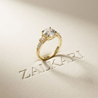 2.30CTW Round Cut Nature Inspired Lab Grown Diamond Engagement Ring For Women Gold