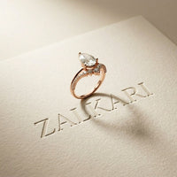 2.35CTW Pear Cut Floral Accent Lab Grown Diamond Engagement Ring For Women Rose Gold
