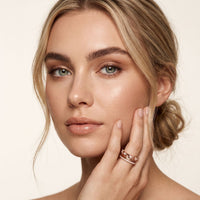 1CTW Round Cut Crown Stackable Diamond Wedding Band For Women Rose Gold