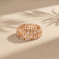 0.30CTW Round Cut Geometric Eternity Lab Grown Diamond Wedding Band For Women Rose Gold