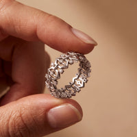 0.30CTW Round Cut Geometric Eternity Lab Grown Diamond Wedding Band For Women White