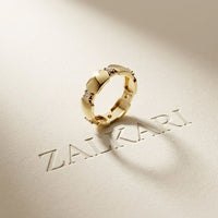 0.20CTW Round Cut Modern Link Lab Grown Diamond Wedding Band For Women Gold