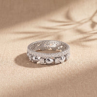 1.55CTW Round Cut Contemporary Layered Lab Grown Diamond Wedding Band For Women White