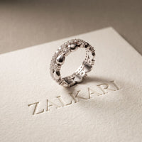 0.85CTW Round Cut Dual Layer Lab Grown Diamond Wedding Band For Women White