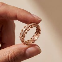 0.30CTW Round Cut Vintage Scrollwork Lab Grown Band For Women Rose Gold