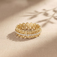 0.30CTW Round Cut Vintage Scrollwork Lab Grown Band For Women Gold