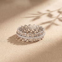 0.30CTW Round Cut Vintage Scrollwork Lab Grown Band For Women White