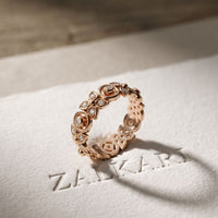 0.40CTW Round Cut Designer Lab Grown Diamond Band For Women Rose Gold