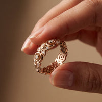 0.40CTW Round Cut Designer Lab Grown Diamond Band For Women Rose Gold