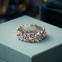 0.40CTW Round Cut Designer Lab Grown Diamond Band For Women White