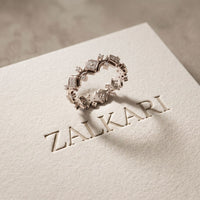 0.40CTW Round Cut Art Deco Inspired Lab Grown Band For Women White