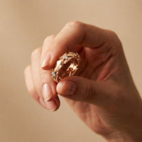 0.20CTW Round Cut Angular Motif Lab Grown Band For Women Rose Gold