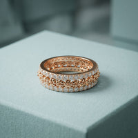 0.85CTW Round Cut Filigree Inspired Lab Grown Band For Women Rose Gold