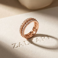 0.85CTW Round Cut Filigree Inspired Lab Grown Band For Women Rose Gold