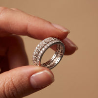 0.85CTW Round Cut Filigree Inspired Lab Grown Band For Women White
