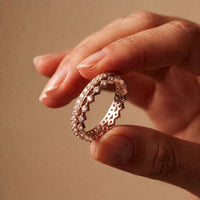 0.70CTW Round Cut Minimalist Luxury Lab Grown Band For Women Rose Gold