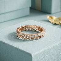 0.70CTW Round Cut Minimalist Luxury Lab Grown Band For Women Rose Gold