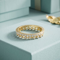 0.70CTW Round Cut Minimalist Luxury Lab Grown Band For Women Gold