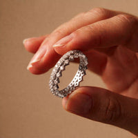 0.70CTW Round Cut Minimalist Luxury Lab Grown Band For Women White