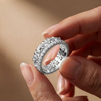 0.60CTW Round Cut Botanical Inspired Lab Grown Band For Women White